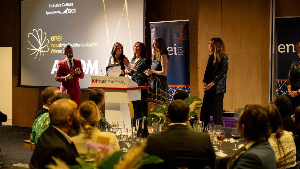 AECOM representatives accepting their award at the enei ceremony