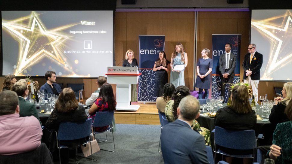 Award winners going to collect their award at the ceremony