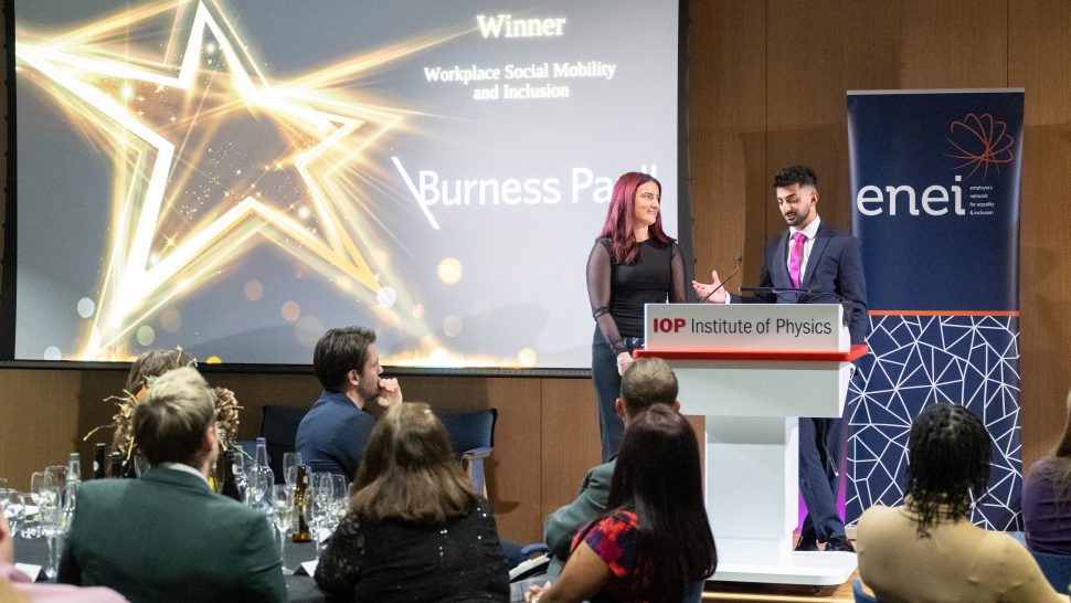 Award winners going to collect their award at the ceremony