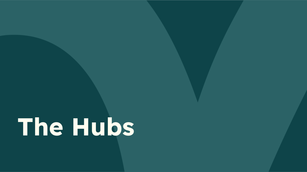 Onvero graphic in Midnight Aqua with text "The Hubs".